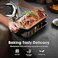 Vista 8 de Juego de 11 Piezas de Moldes Antiadherentes para Hornear, Juegos de Moldes Apilables, Moldes de Horno para Hornear con Asas de Silicona, Incluye