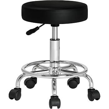 KKTONER Barhocker Rollhocker mit niedriger Rückenlehne