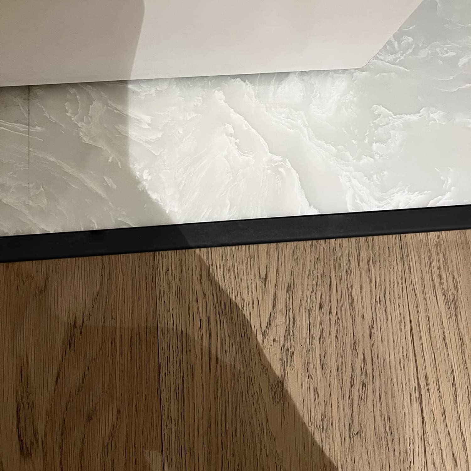 Doorway Uneven Floor Transition Strip, T Molding Floor Transition Strip, Wood to Tile Door Edge Trim Black, 2.2cm Wide Doorways Thresholds Self Adhesive, Home Office School Shop ( Size : Length 65cm/2