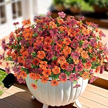 Artificial Fake Mums Fall Flowers for Outdoors Decoration 12 Bundles