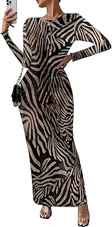 Womens Long Sleeve Maxi Dress Bodycon Ruched Natural Slim Fit Tie Dye Dress Cocktail Dresses Mesh Dress - Buy now