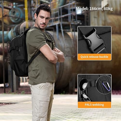 Miniatura 7 de HUNTVP Mochila táctica 25L Mochila táctica de asalto paquete militar WR