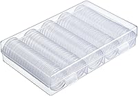 Vista 7 de Hicarer 100 cápsulas redondas de plástico transparente de 1.181 in para coleccionistas, estuche protector con caja de almacenamiento para Morgan