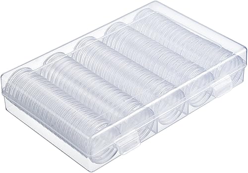 Miniatura 7 de Hicarer 400 cápsulas de plástico transparente para coleccionistas, protectores de monedas, estuche con caja organizadora de almacenamiento para