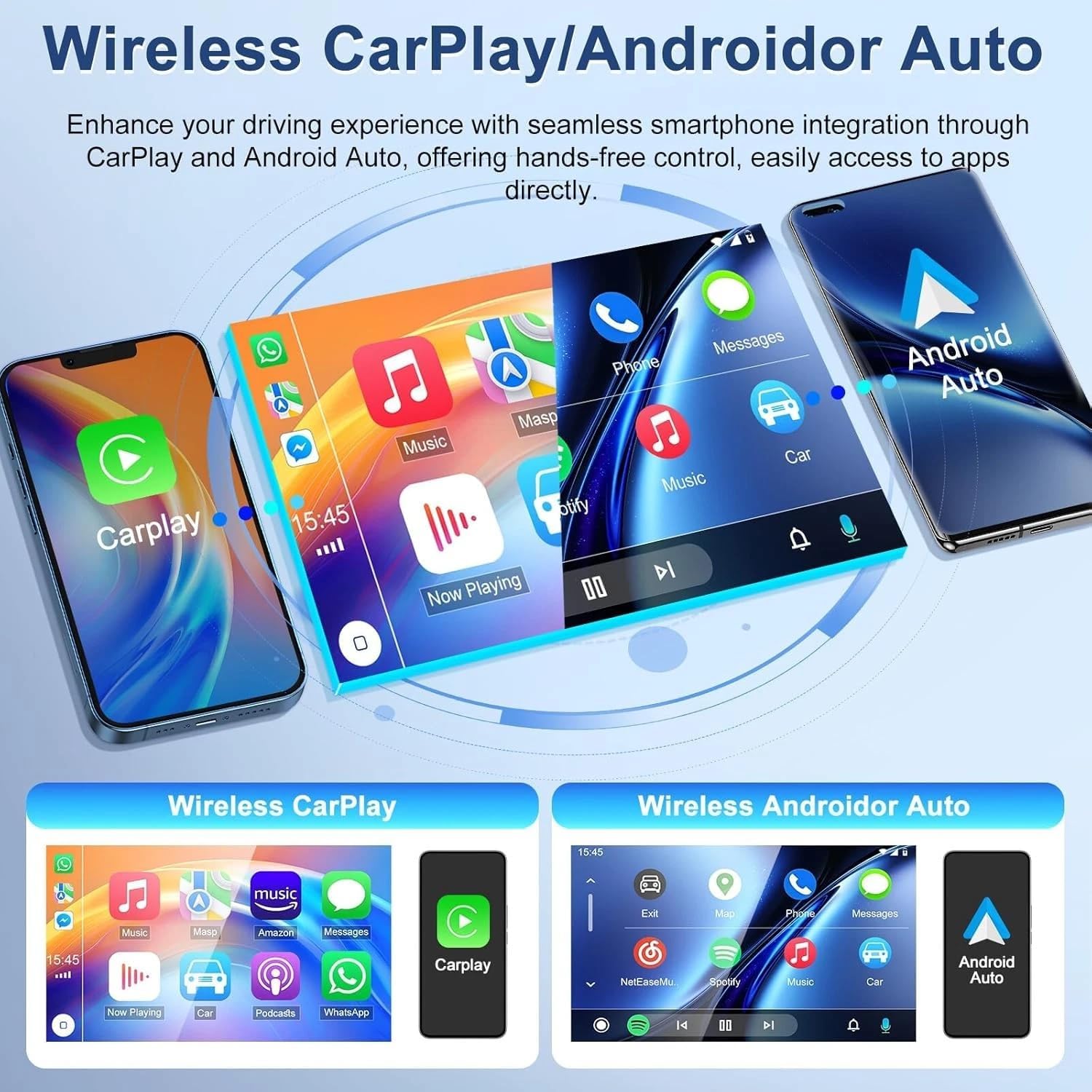 Car Stereo Radio for Ford F250 F-350 Super Duty 1999-2004 Android 13 Wireless Wired for Carplay/Android Auto GPS Navi Head Unit 2+32GB 7 Inch Touch Screen WiFi Bluetooth FM RDS Backup Camera