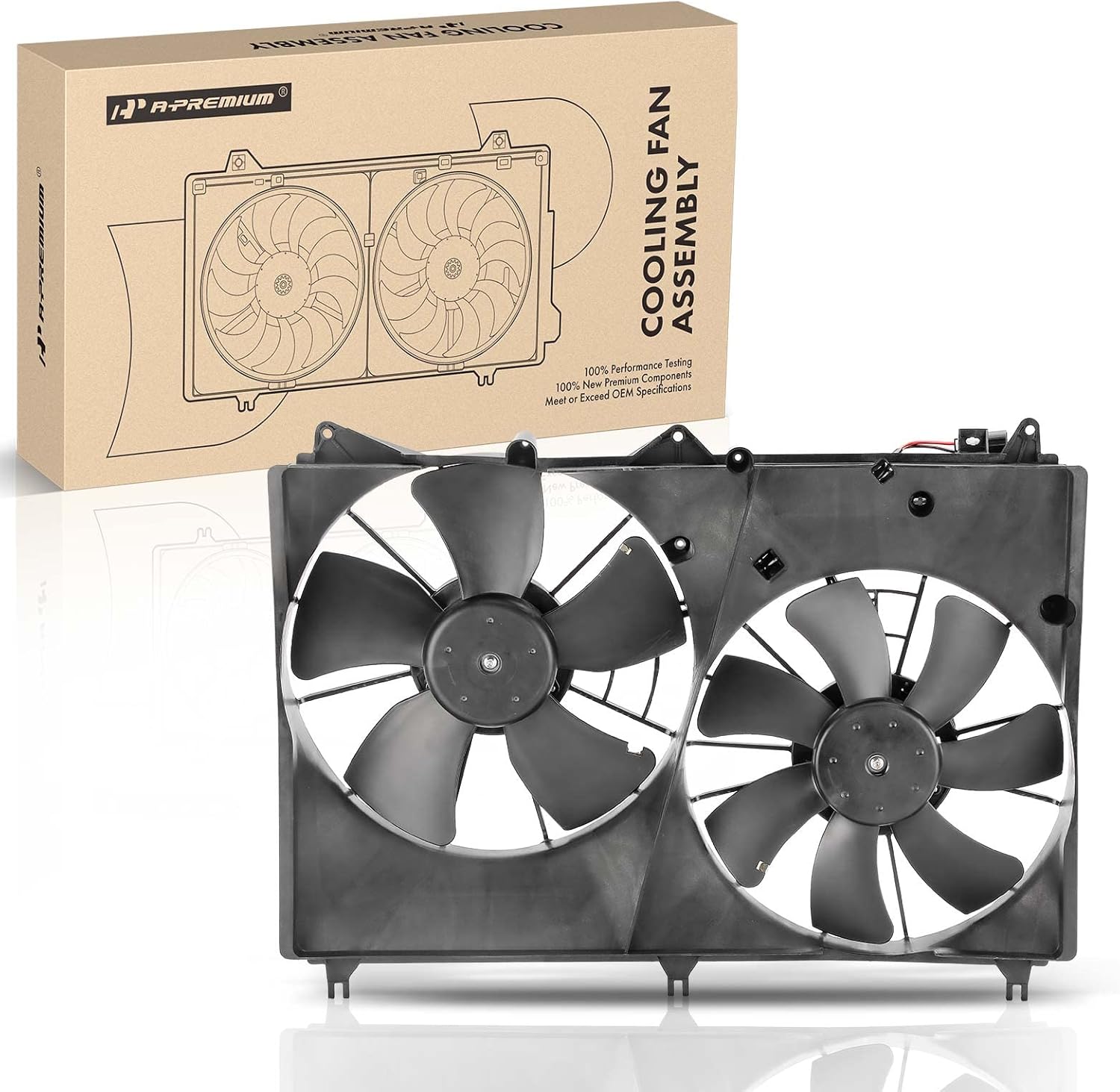 A-Premium Engine Radiator Cooling Fan Assembly Compatible with Select Suzuki Models - Grand Vitara 2009 2010 2011 2012 2013 - Replace# 1711165J00, 1711165J10