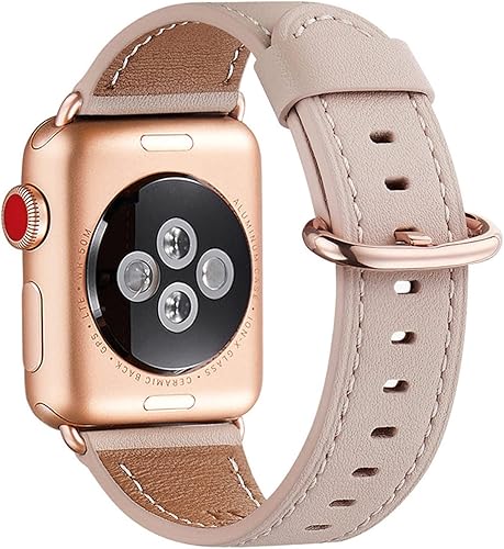 WFEAGL Compatible con Apple Watch Band 41mm 40mm 38mm 42mm (series 11 10) para Mujer, Correa de Cuero Genuino de Alta Calidad para iWatch SE 3 2 1 y