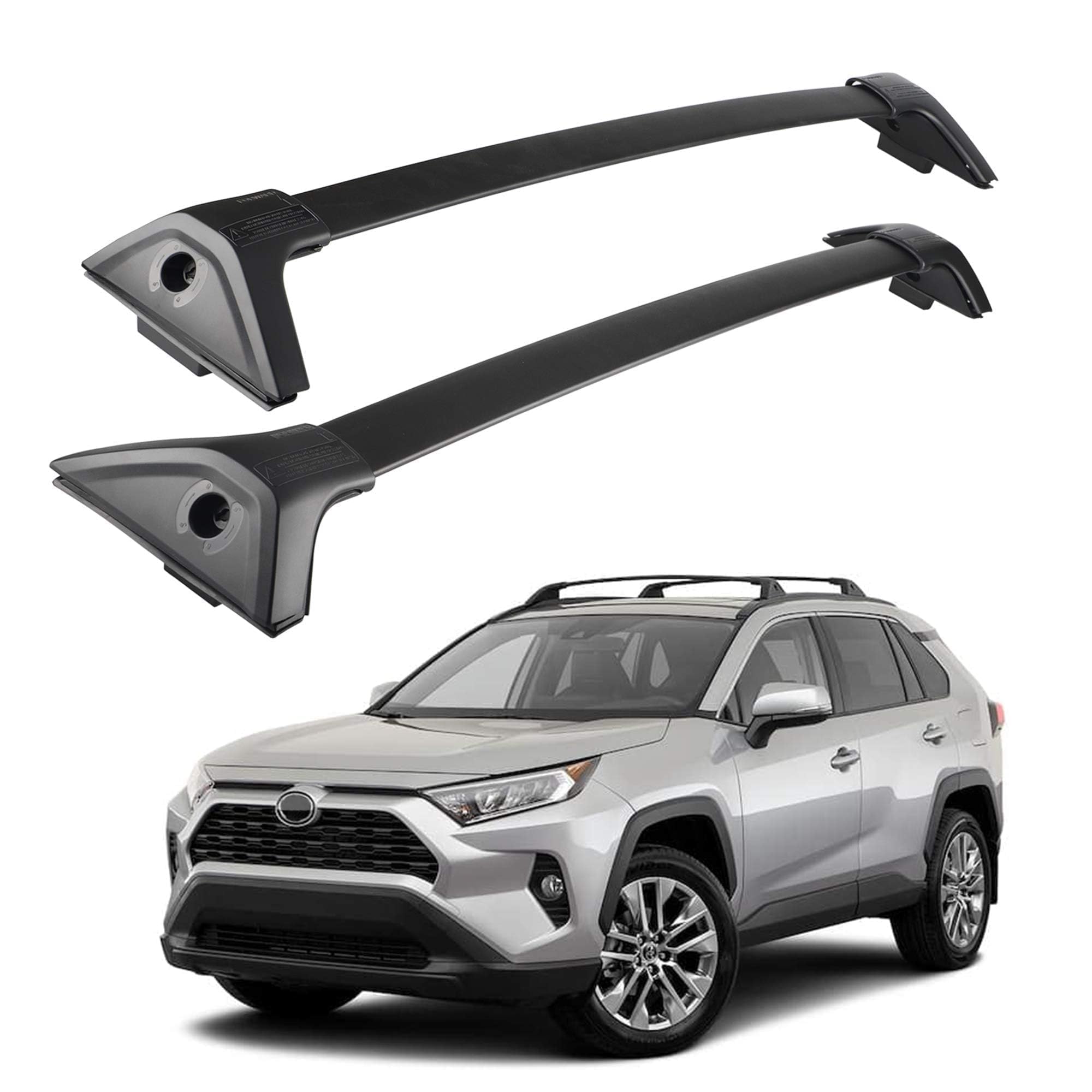 Richeer 300LBS Roof Rack Cross Bars for 2019-2025 RAV4 with Side Rails, Aluminum Cargo Racks Rooftop Luggage Carrier Canoe Kayak Bicycle(Not for Adventure/TRD Off-Road/22-25LE)