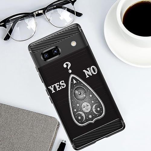 Miniatura 4 de CasesOnDeck Slim TPU Case Compatible with Google Pixel 7A (2023)  Pixel 7A Case Flex Carbon Cool Ultra Thin Slim Black TPU - Ouija Yes No