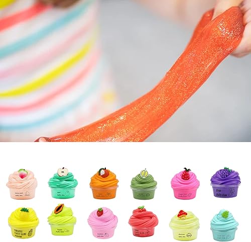 Miniatura 6 de Kit de limo de mantequilla, 1 paquete de 2.0 fl oz de juguete de lodo de limo con encanto de frutas perfumadas para aliviar el estrés, juguete