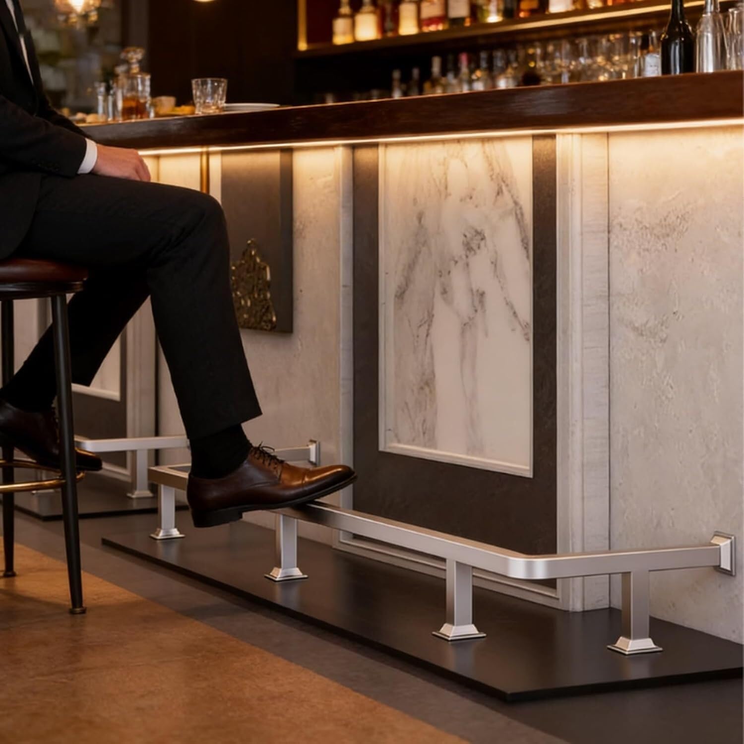 JvFbjLF Bar Foot Rail Kit Square Pipe Footrest For Bar Counter For Kitchen Island (Indoor/Outdoor)(80cm/2.6ft)