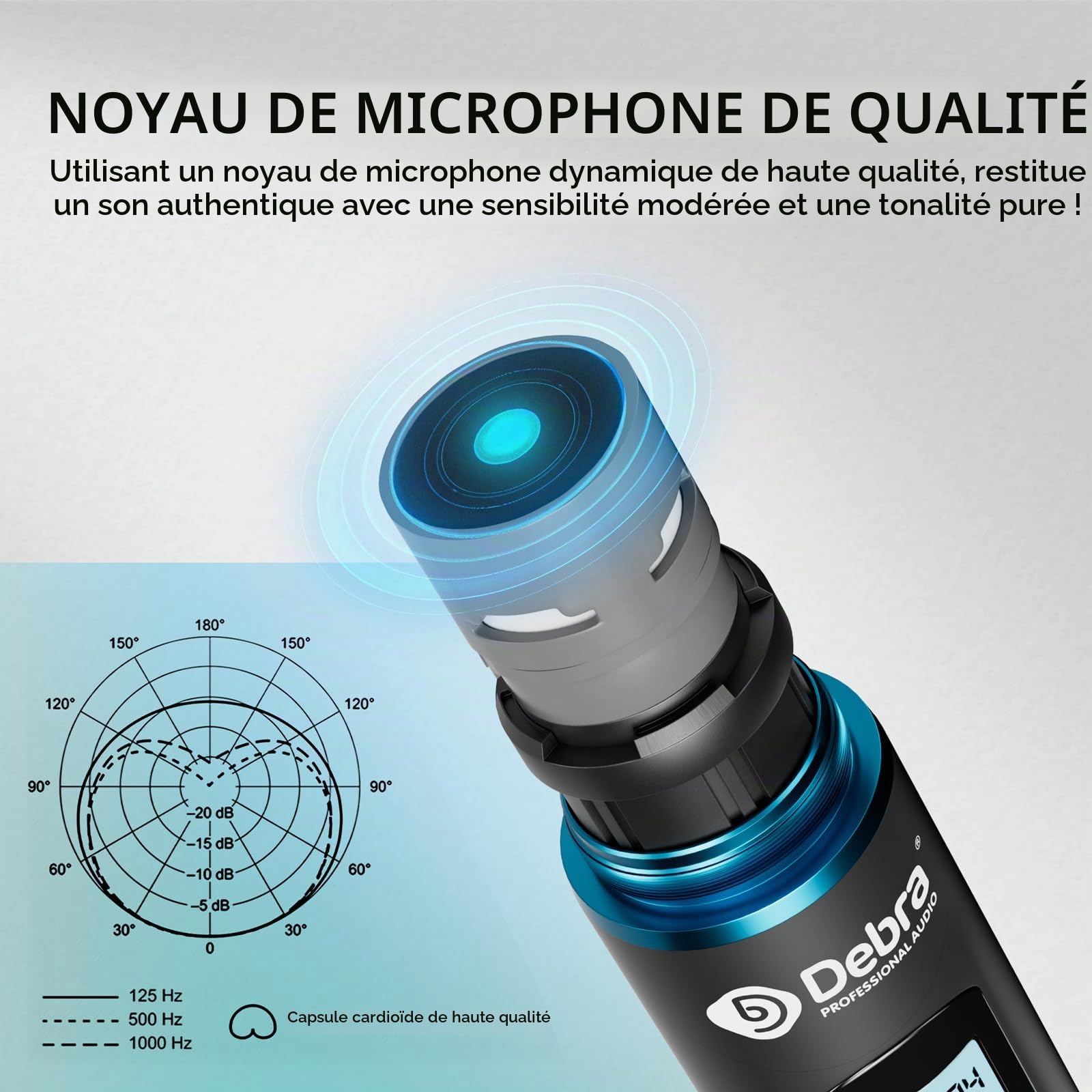 D Debra UX-400 Micros sans Fil UHF, 4 Canaux Rechargeables Scène Karaoké