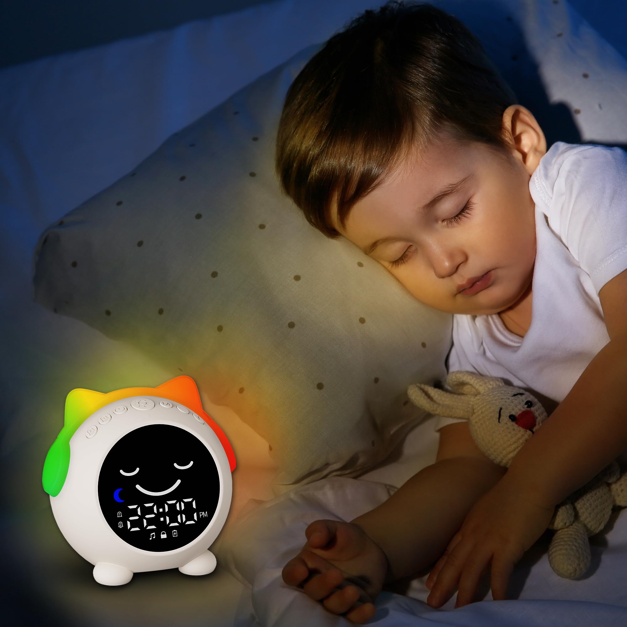 MRSCOZ White Noise Machine & Alarm Clock, Kids Alarm Clock with Night Light & Nap Timer,Sound Machine for Baby Kids Adult with Night Light (V1)