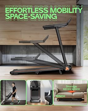 Foldable Walking Pad Treadmill with Incline and Handle Bar, 3.5HP 400lbs Capacity Compact Treadmill for Home Office Use, Portable Treadmills with 12 Workout Programs & LED Display