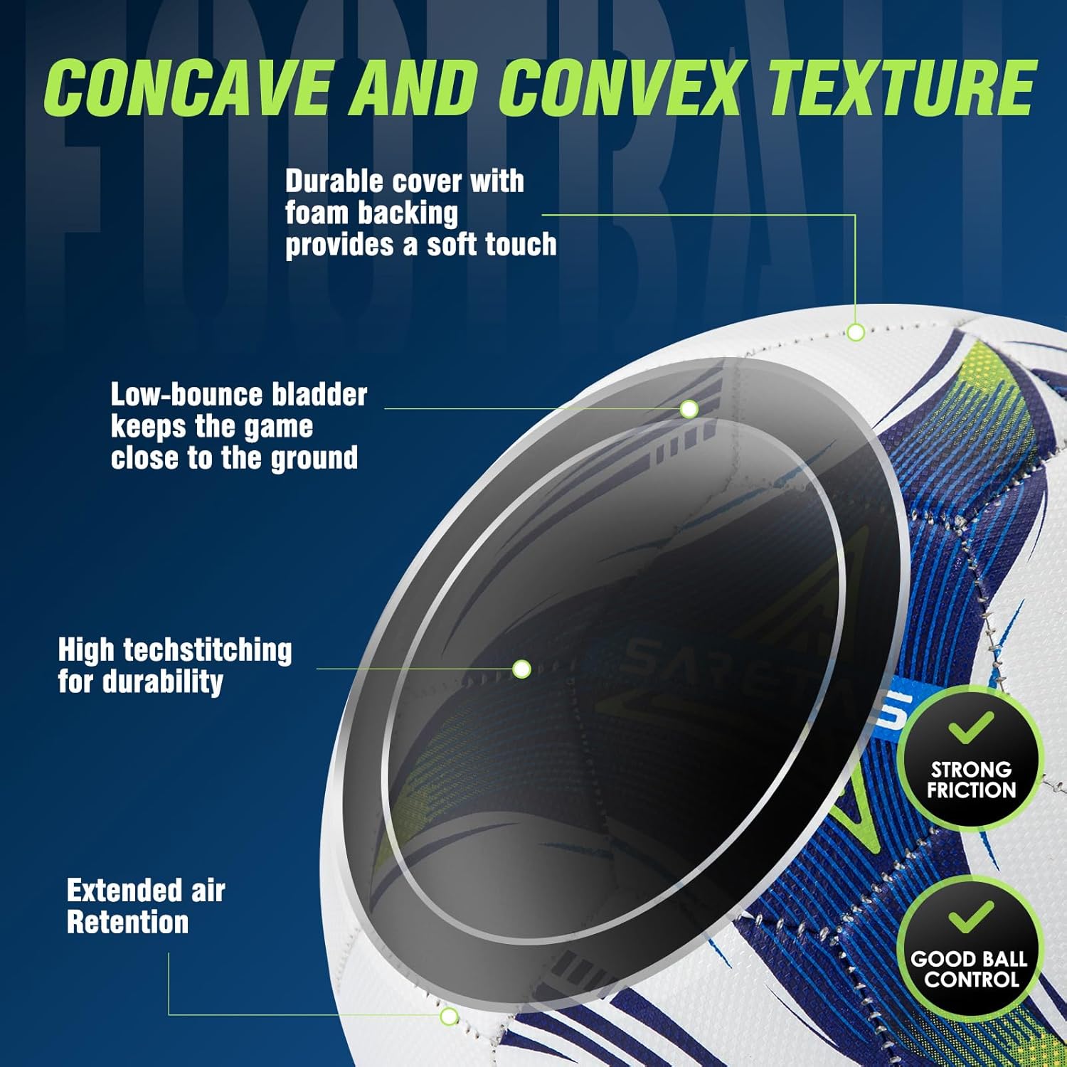 Size 3/4 Soccer Ball, Futsal Ball&Indoor Soccer Ball Low Bounce Ball, PU Leather Practice Futsal Ball, Official Size and Weight for Age 13+ Boys and Girls - Image 5