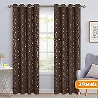 Vista 178 de BGment Room Darkening Curtains 95 Inches Long, Grommet Thermal Insulated Blackout Curtains with Wave Line and Dots Printed for Bedroom, 2 Panels