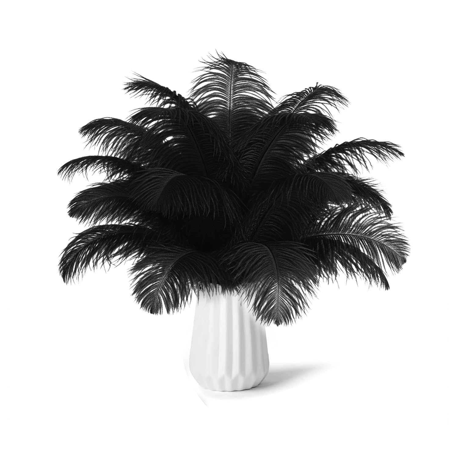 NEWONG 30pcs Black Ostrich Feathers Natural Bulk 8-10inch(20-25cm) Vase Craft Wedding Home Party Centerpieces Christmas Day Decoration
