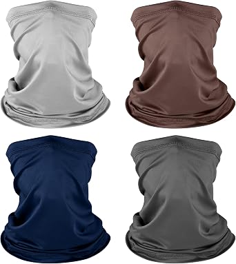NACHLYNN 4 Pack Multifunctional Headwear Bandana Snoods,Neck Gaiter Nose Warmer Soft and Comfortable Snoods Scarf for Men and Women