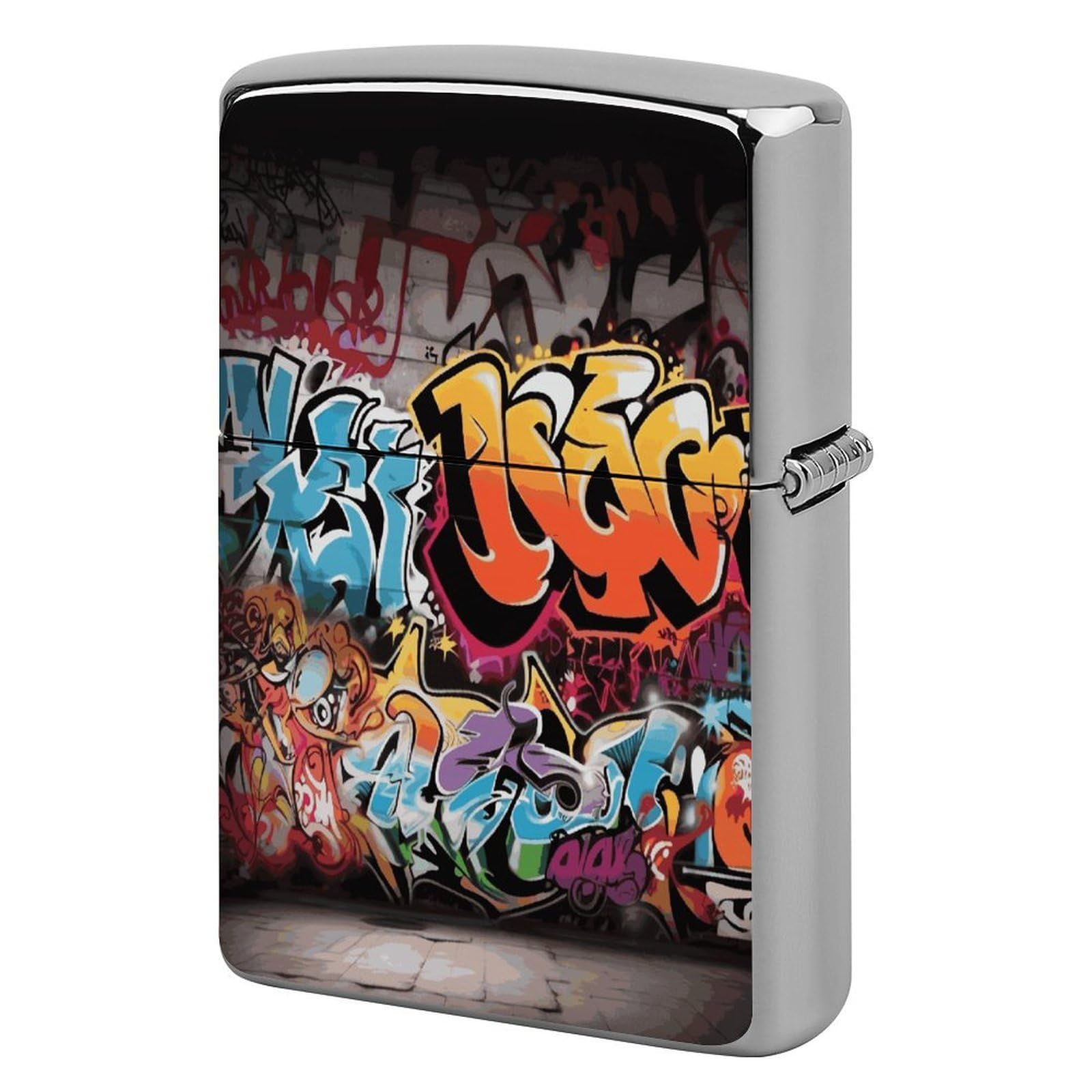 Btcowzrv Style Graffiti Hip Hop Metal Lighter Case Sleeve Cover Holder