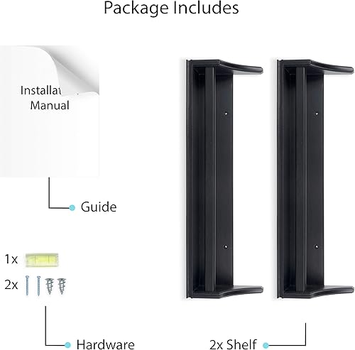 Miniatura 5 de brightmaison Estantería de pared negra para decoración de guardería, estantería flotante para habitación de bebés y niños, organizador de libros,