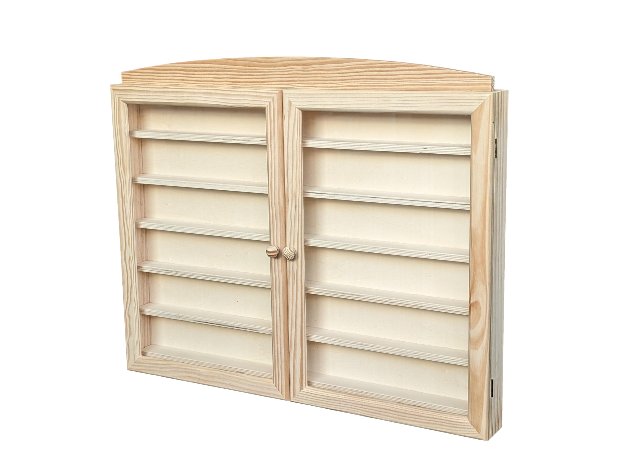 GRECA Vitrina Expositora para Colecciones. En Madera de Pino Natural. Medidas (Ancho/Fondo/Alto): 64 * 6 * 52.5 cms.