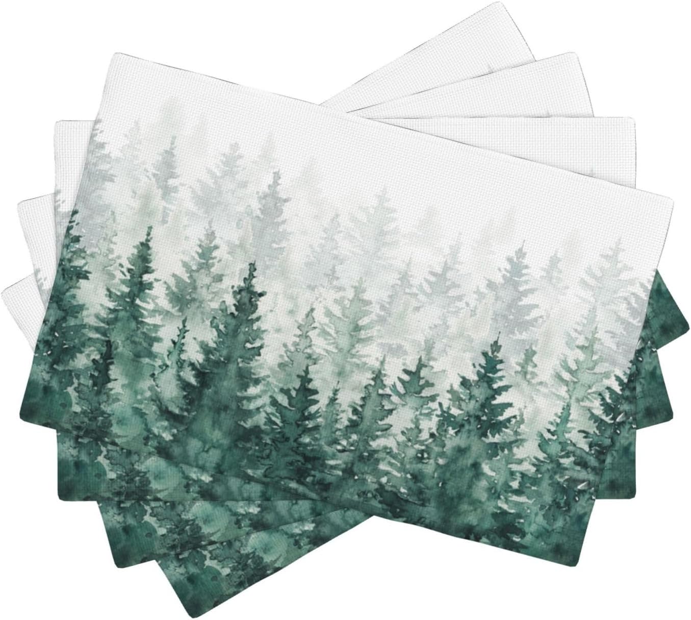Rustic Deer Placemats, Natural Vintage Old Oil Painting Style Forest Lodge Hunting Elk Wildlife Print Washable Fabric Placemats Table Kitchen Dining Party 12x18 Inch Set of 6