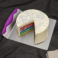 Vista 4 de Bandeja de transferencia de pizza de acero inoxidable para repostería, herramienta para hornear, placa móvil, pala elevadora de pasteles