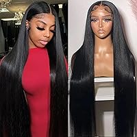 Vista 14 de Pelucas de cabello humano con encaje frontal de 30 pulgadas pre desplumadas para mujer, cabello humano densidad del 180%, HD transparente de 13 x 6