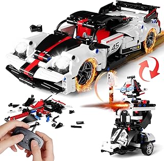 STEM Building Toys, Remote & APP Controlled 2in1 Car/Robot STEM Building Kit for Boys 6-12, 488 Pcs Educational Building Blocks for Kids Science Learning, RC Car Robot Toy Set for Boys Girls (White)