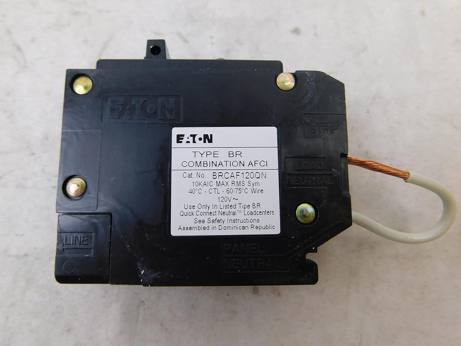 Cutler Hammer Eaton BRCAF120QN AFCI Combo BR 20 Amp Quick Connect Breaker