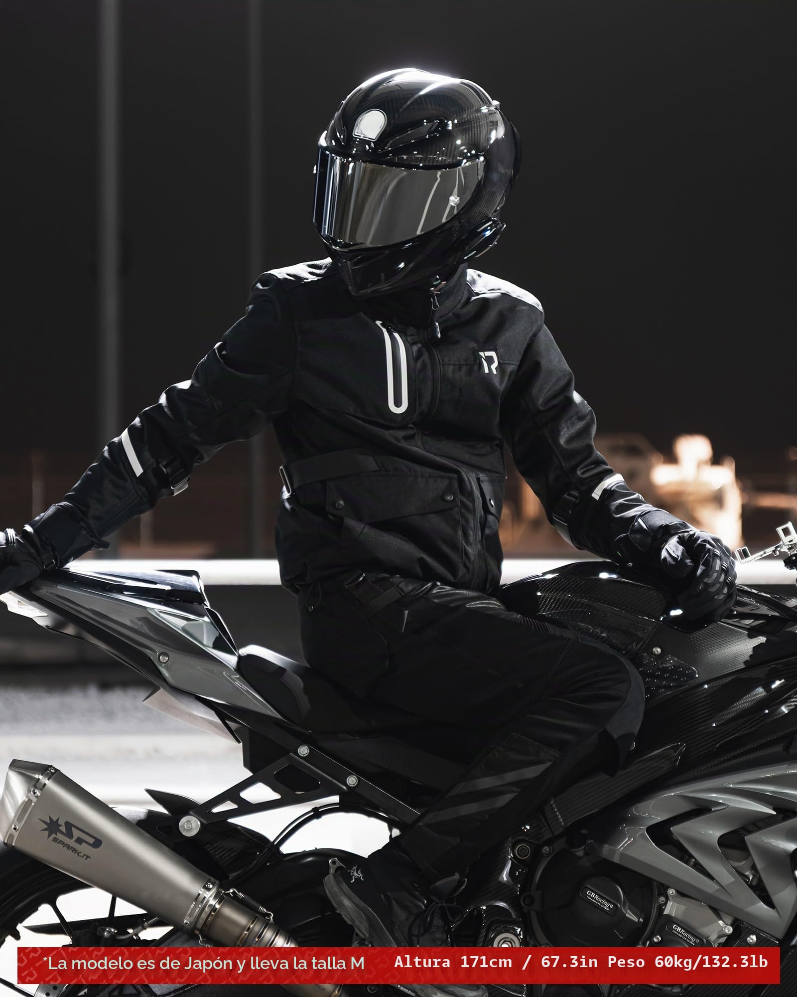 RIDEIRON Chaqueta moto hombre con Protección CE,chaqueta moto invierno con forro extraíble para proteger del frío y el viento en todas las estaciones,Negro