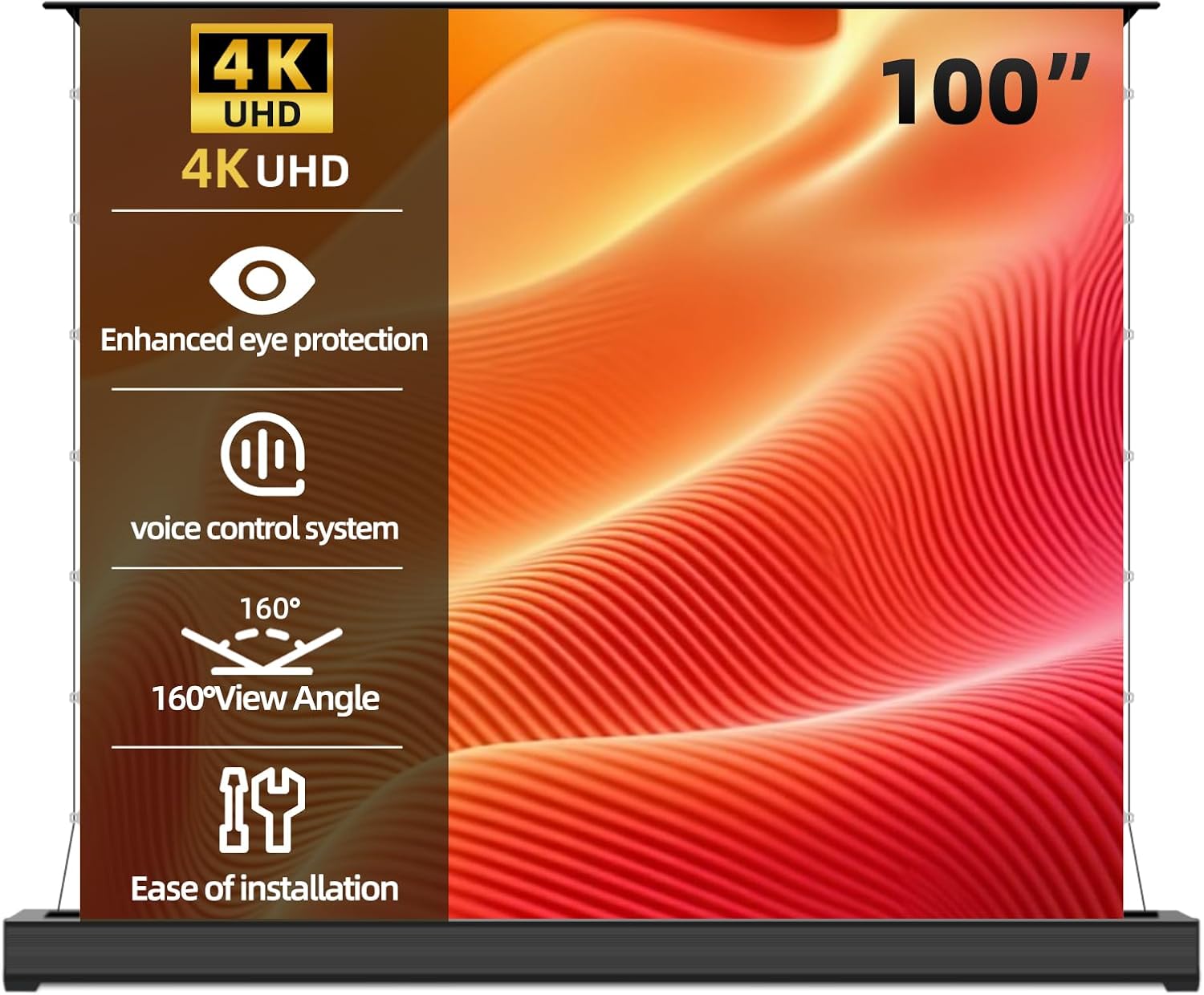 100″ Matte White Motorized...