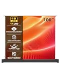Acmejm 100" Matte White Motorized Floor Rising Projector Screen for Long/Standard UST Throw Projector,Movie Screen for Home Theater,Motorized Projector Screen 4K/8K Ultra HD