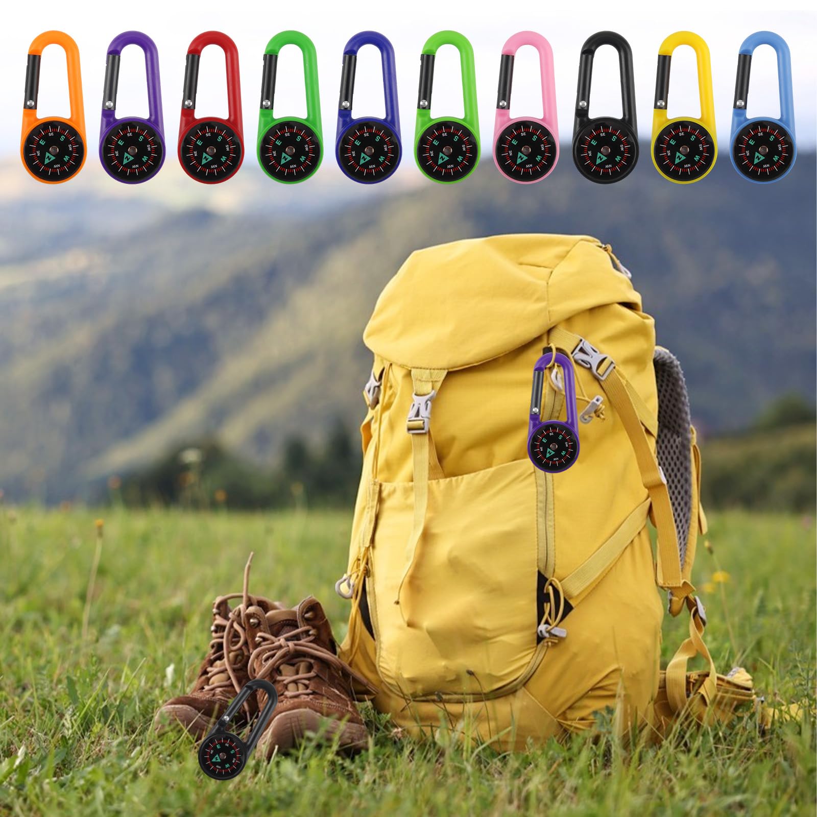 20 Pezzi Mini Bussola Portachiavi Multicolore Bussole con Moschettone Multifunzione Bussola Professionale per Attività All'Aperto Campeggio Escursionismo Arrampicata Viaggiare Pesca
