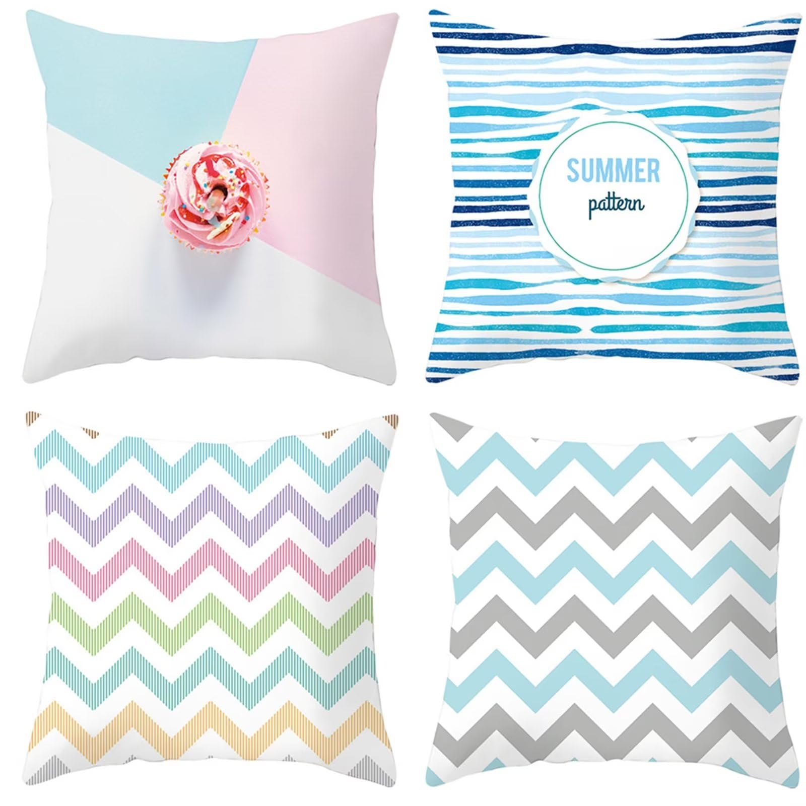 Set di 4 Fodere per Cuscini 75x75cm,cuscini per divano Strisce scozzesi Giardino Esterno Fodere per Cuscini Decorativi Lino Quadrate per Cuscino,per Casa Soggiorno Camera da Letto Divano YG1069