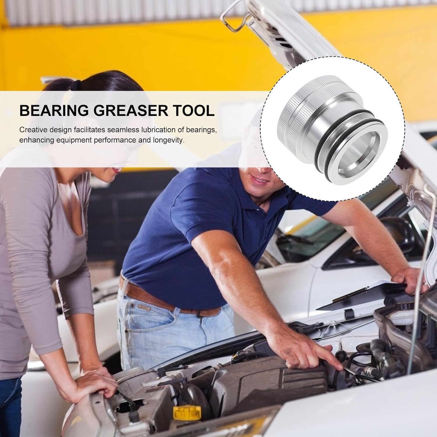 FRCOLOR Wheel Bearing Greaser Tool with Integrated Pressure Relief Valve