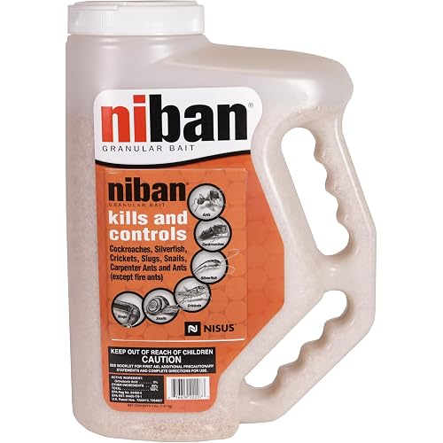 Nisus Niban Granular Bait, Weather-Resistant, 4 lbs | Boric Acid Formula, Ants, Roaches, Crickets, Slugs & Snails, Indoor/Outdoor Use