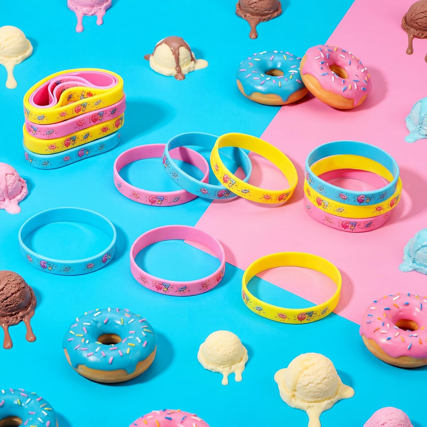 24 Pcs 6 7 Theme Bracelets Theme Birthday Party Decorations Bracelets Funny 67 Meme Silicone Wristband Gift for Birthday Party Supplies