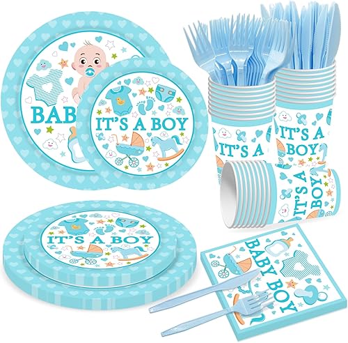 Miniatura 8 de Juego de vajilla para fiesta de sirena, 144 piezas, suministros de fiesta de cumpleaños de sirena, platos y servilletas, tazas, tenedores,