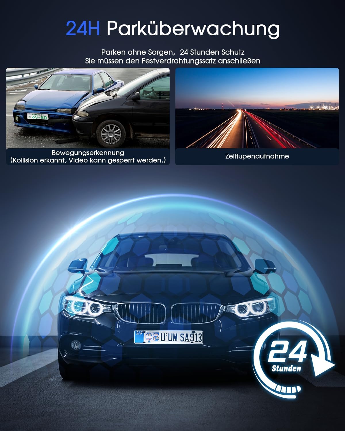 Avylet Dashcam Auto 2K, 1440P WiFi Dash Cam, Mini Vorne Autokamera