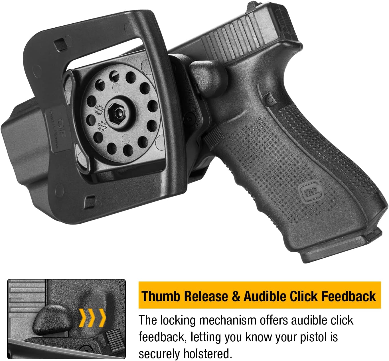 OWB Thumb Release Holster: Taurus G2C G3C/ Glock 19 19X 23 32 44 45/ Glock 17 22 31/1911 5 inch/S&W M&P 9(40) M2.0/ SD9 VE SD40 VE, Compatible with Red Dot/Optics, Adjustable Paddle, Right Hand
