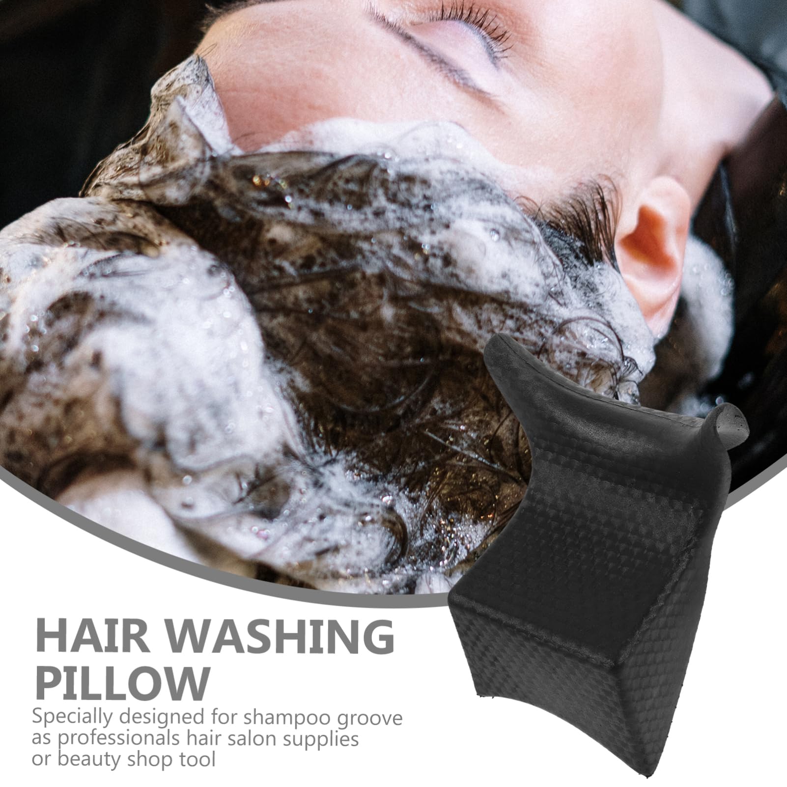 FRCOLOR 5St Shampoo-Kissen Peitschenbett aufblasbares Shampoo-Becken Stirnband Hautpflege-Tools Haarnetz Nackenkissen shampoonieren Shampoo Hals Restkissen Shampoo Nackenstütze PVC Black