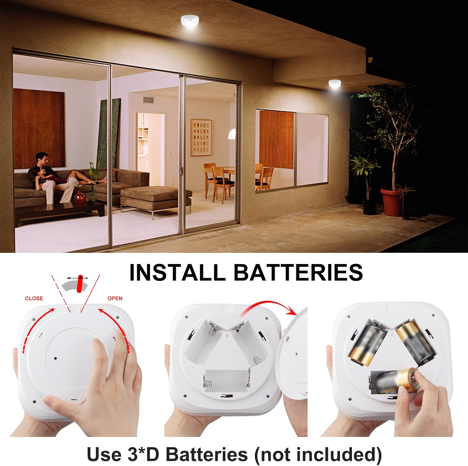 LUXSWAY 2-Pack Ceiling Light with Motion Sensor, Battery Operated Motion Activated Ceiling Light Fixture Indoor, 250 Lumens, 6.7 Inch, LED Shower Light for Closet Hallway Pantry