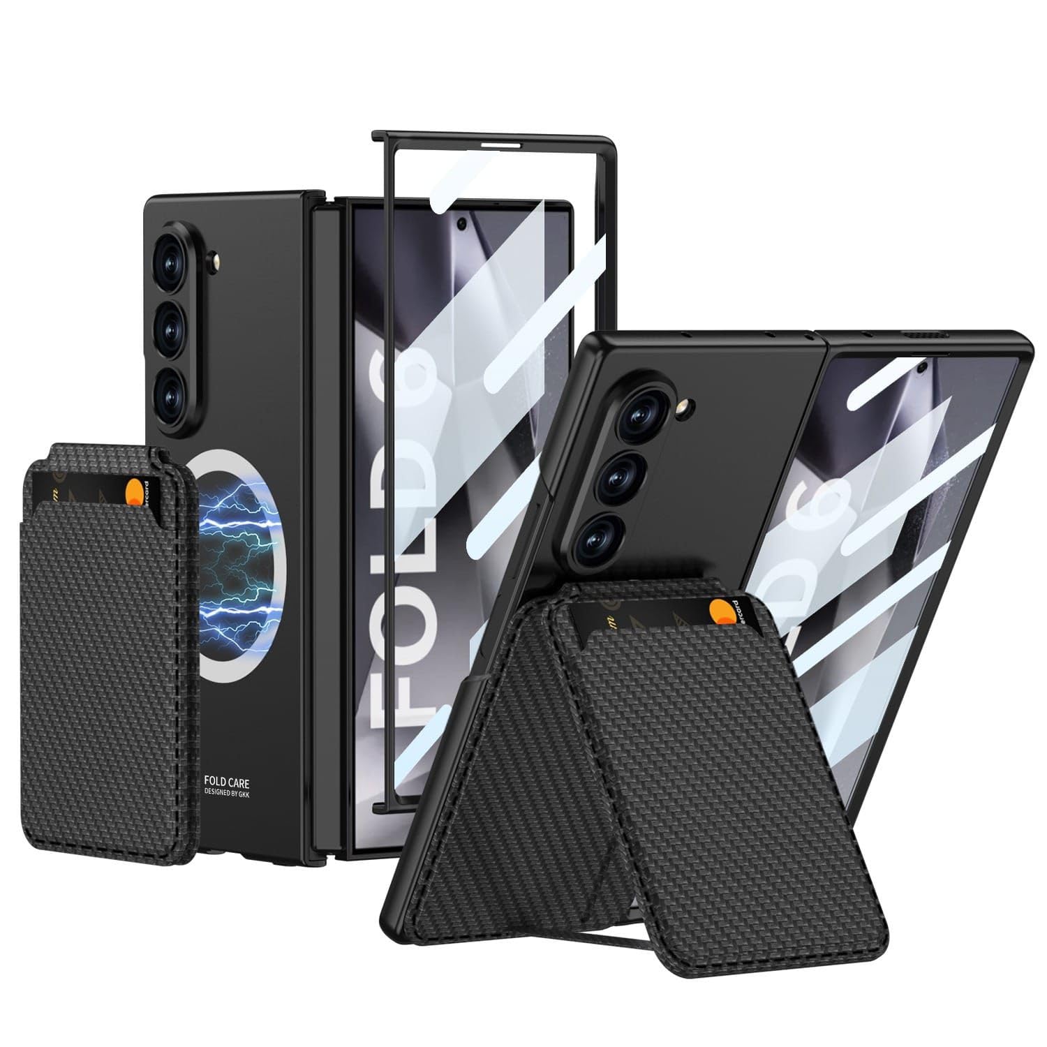 TechTrendz Luxury Leather Phone Cover for Galaxy Z Fold 6, Block Electroplated Plain PU Leather Jazz Business Carbon Fiber Back Cover Case for with Samsung Galaxy Z Fold 6 Cover - Carbon Black (B0D9QTTTYH) Amazon Price History, Amazon Price Tracker