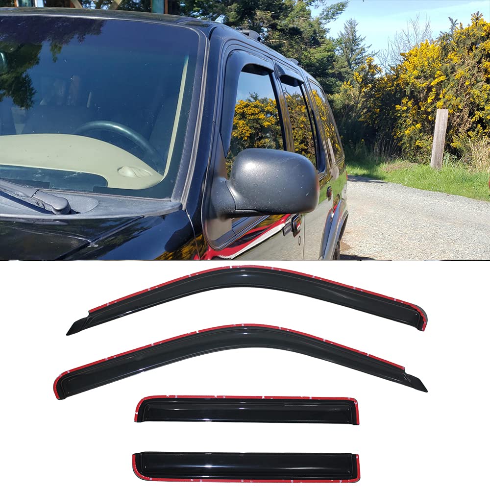 Smoke Tint In-Channel Window Visors For 1991-2003 Ford