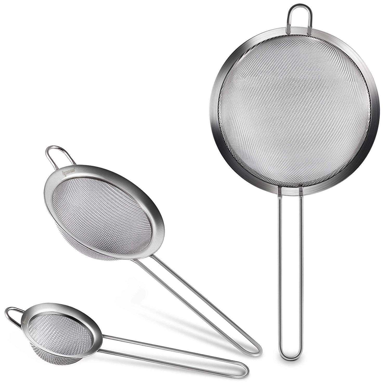 Buy MINGZE Food Strainer Set, Set Of 3 Stainless Steel Kitchen Fine