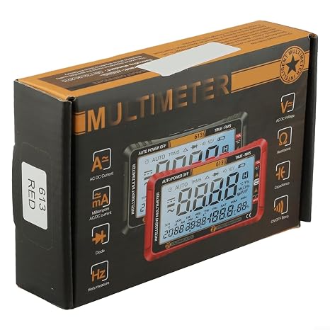 TRMS Digital Multimeter Tester 4000 Counts Auto-Ranging Volt Meter for Electrical Circuit Diode Continuity Check with LCD Backlight(613 Red Screen)