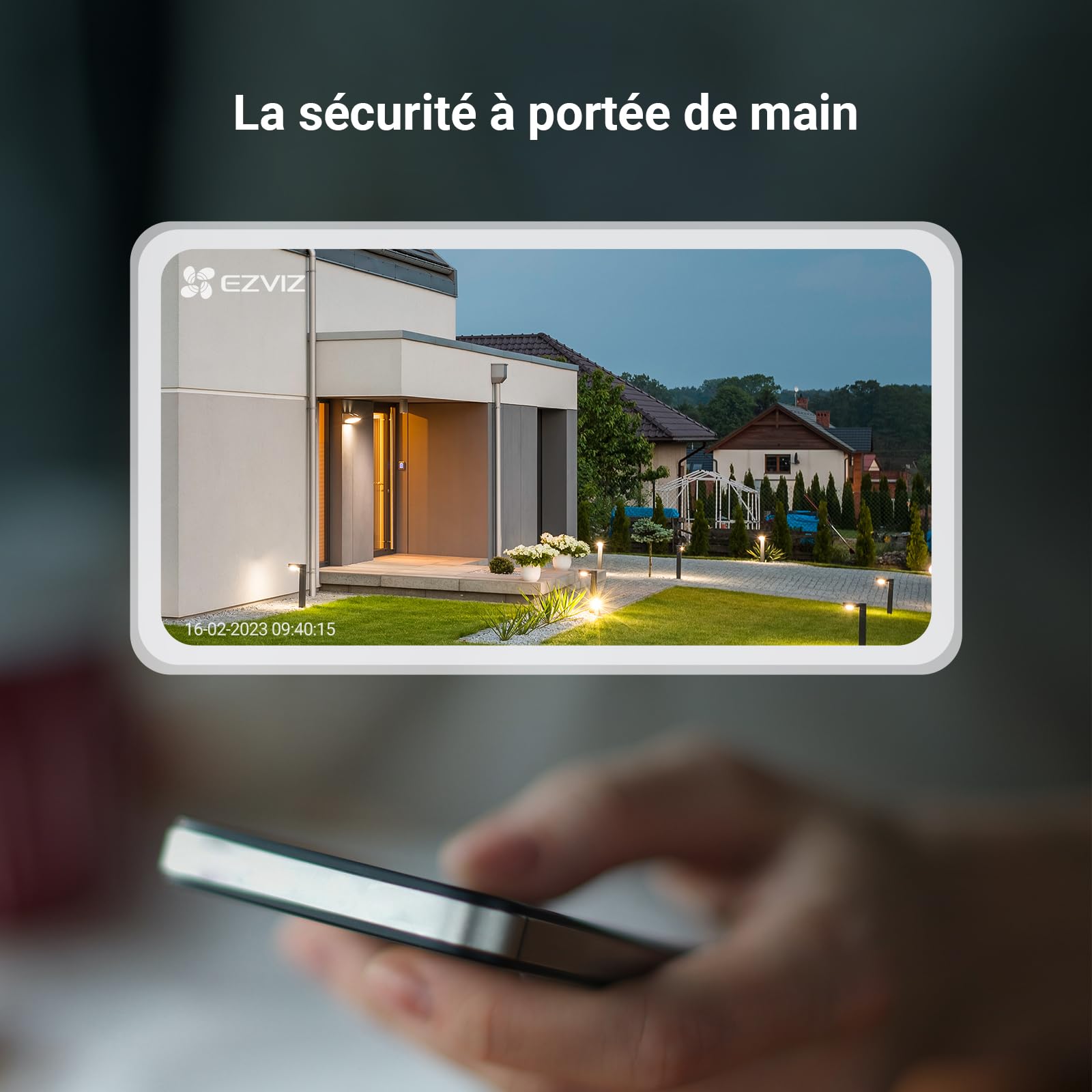EZVIZ Outpro 2K Caméra Surveillance WiFi Extérieure avec Vision Nocturne en Couleur, Alarme Sirène et Flash, étanche IP67, Détection de Personne, Audio Bidirectionnel, H.265, Compatible Alexa