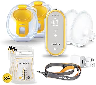 Medela Freestyle Hands-Free Double Electric Breast Pump with Wearable Cups, Rechargeable Battery, App Connectivity, Portable and Discreet Design