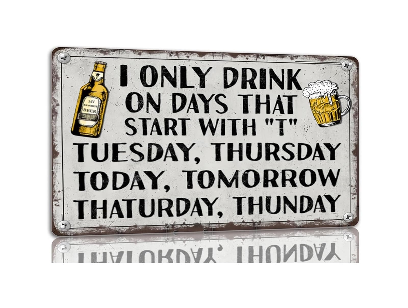 PKNVKZIDK Man Cave Bar Sign Metal Tin Sign Vintage Funny Drinking Quote Wall Decor for Basement Garage 8 X 12 inch